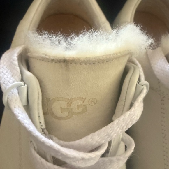 UGG Men's Brock Luxe White Cream Leather Sneakers with Gum Rubber Sole size 10 - Picture 8 of 12